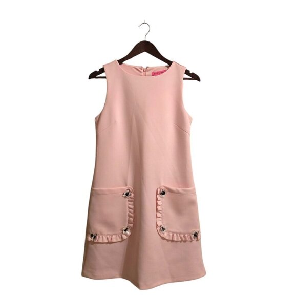 Betsey Johnson Pink Mimosa Sheath Mini Dress Sz 4 - Picture 2 of 11